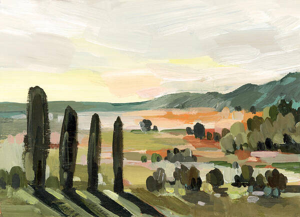 Italian Field in Warm Sunlight - Art Print