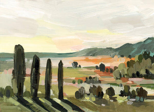 Italian Field in Warm Sunlight - Art Print