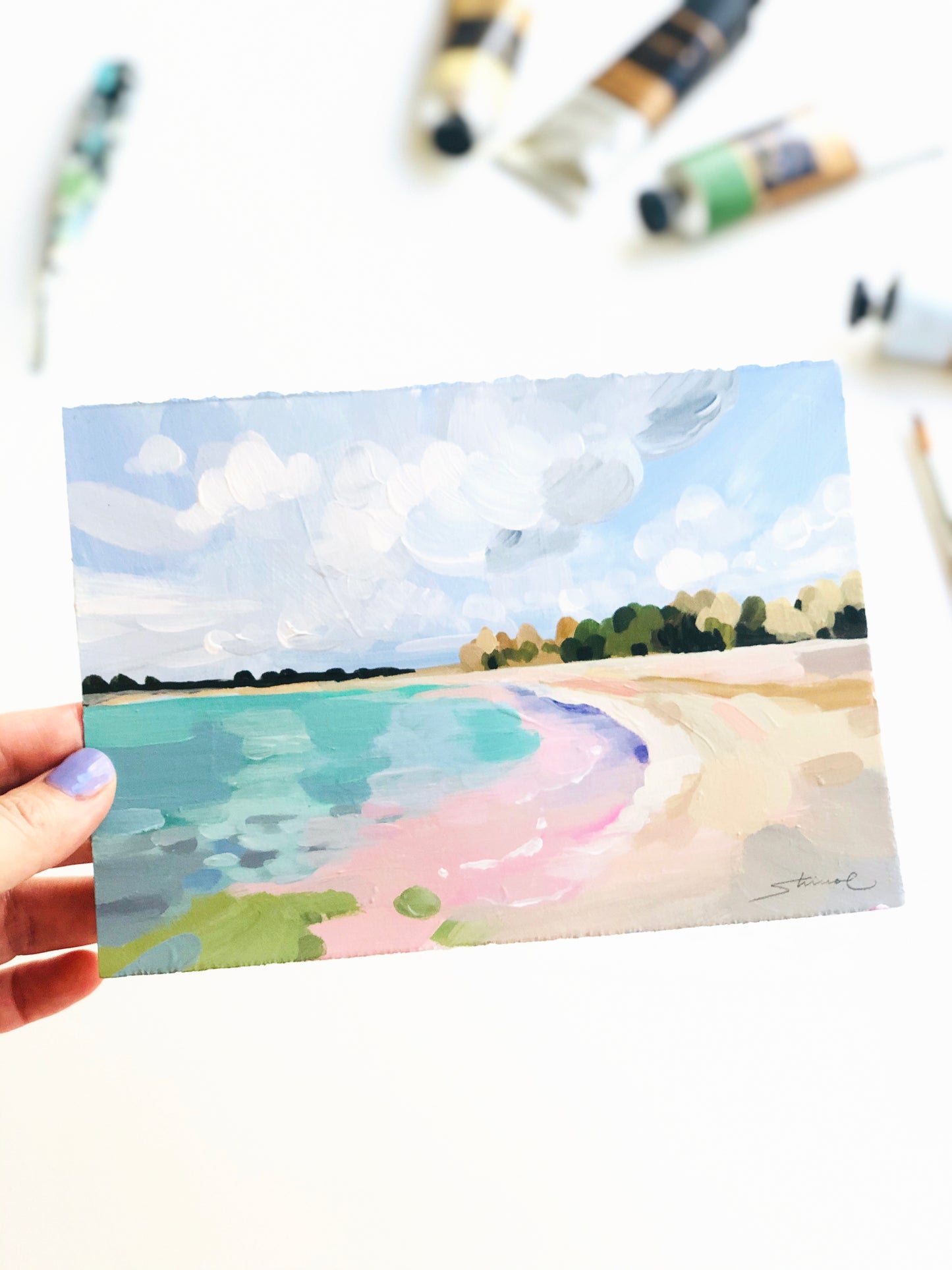 Seascape-Dreamy Pink beach *SOLD