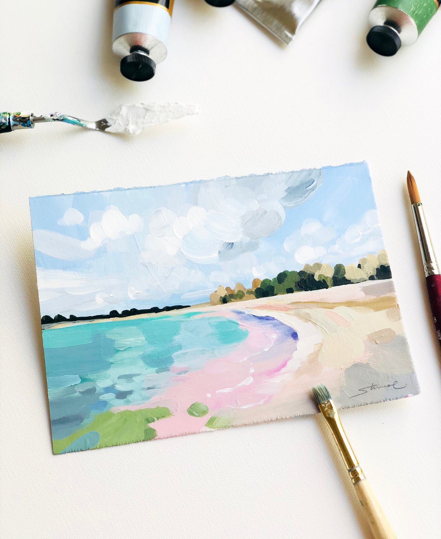 Seascape-Dreamy Pink beach *SOLD