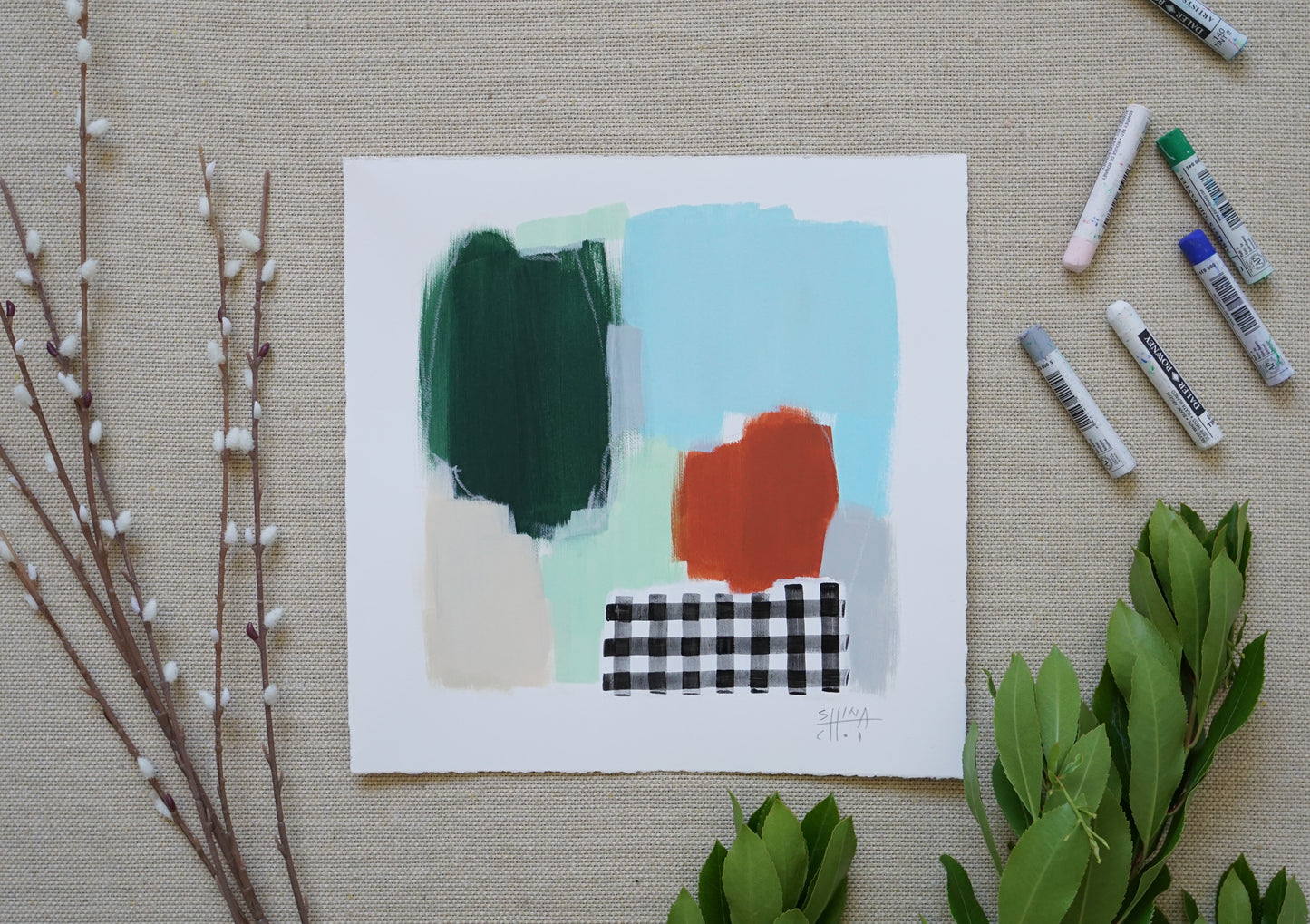 Black Plaid- Green Meadows no.1