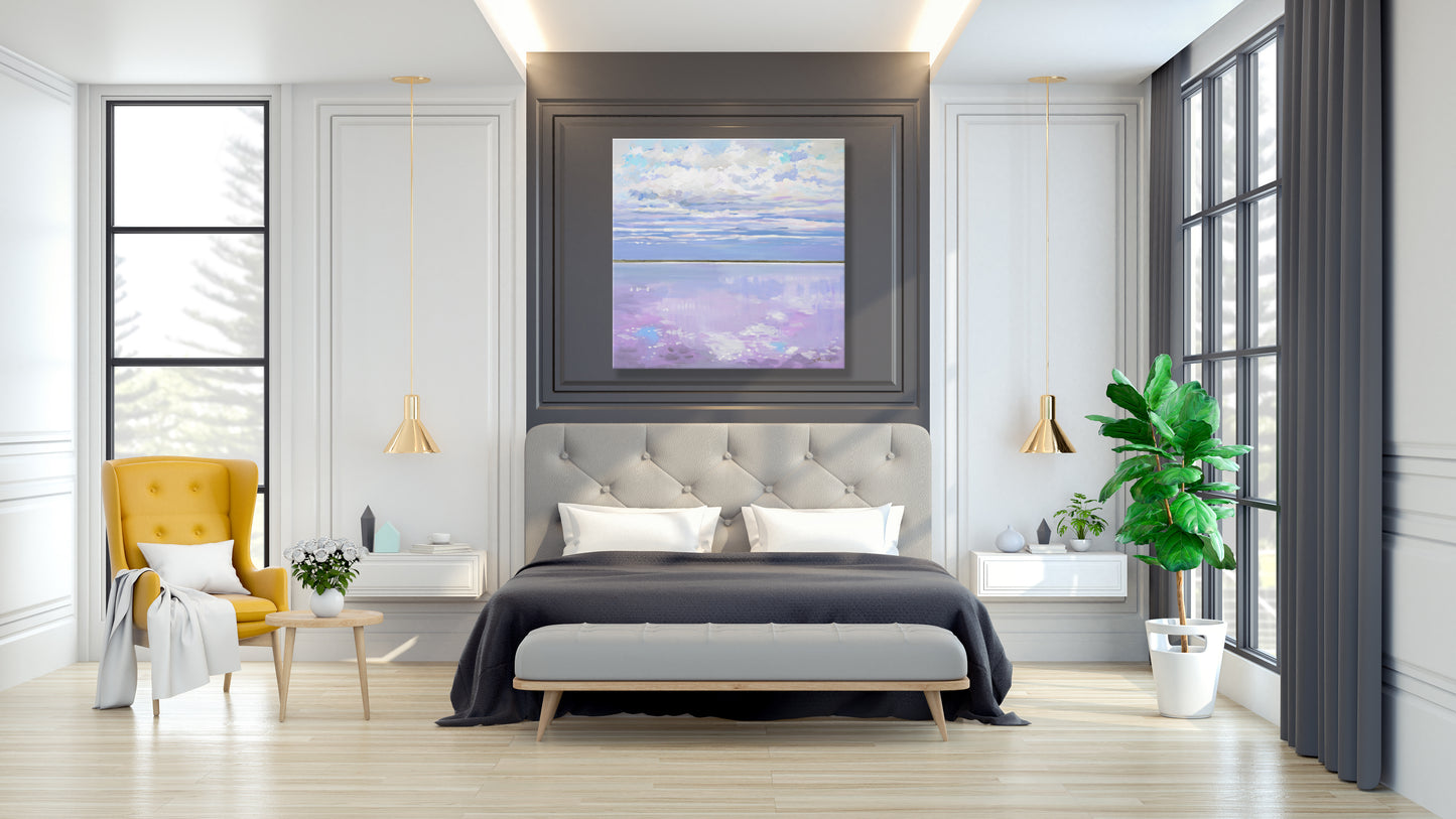 Purple Lake Tyrrell /Featured in Saatchi Art Collection *10% OFF at Checkout