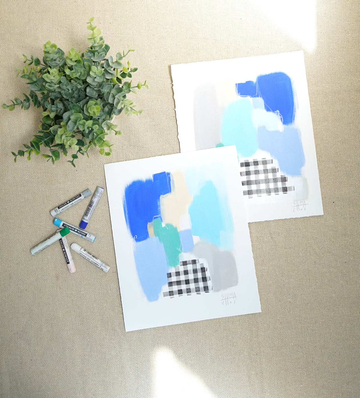 Black Plaid-Beach Blue no.2